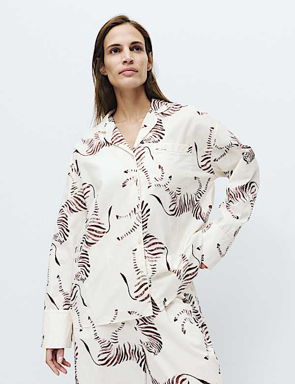 Pure Cotton Poplin Zebra Revere Pyjama Set - JO