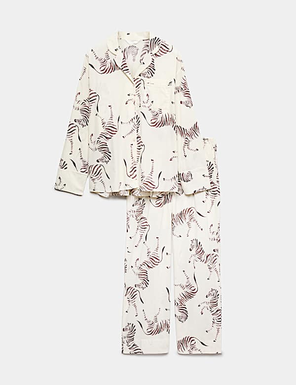 Pure Cotton Poplin Zebra Revere Pyjama Set - JO