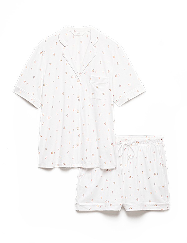 Cotton Modal Ditsy Revere Shortie Set
