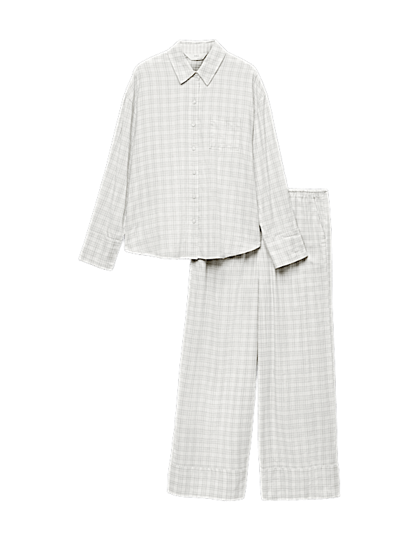 Brushed Cotton Blend Checked Pyjama Set
