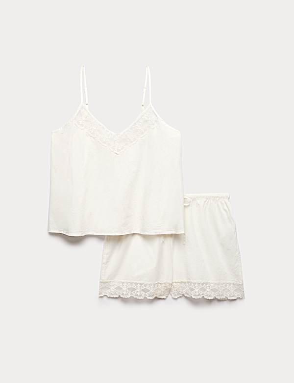 Pure Cotton Lace Cami Shortie Set - CZ