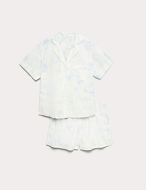 Pure Cotton Printed Shortie Set - JE