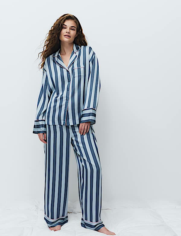 Dream Satin&trade; Striped Revere Pyjama Set - AU