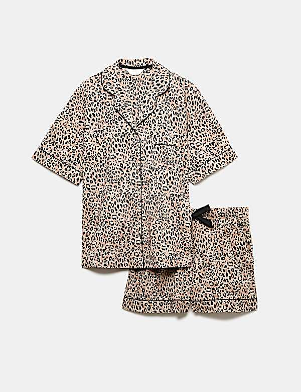 Pure Cotton Animal Print Short Sleeve Pyjama Set - JO