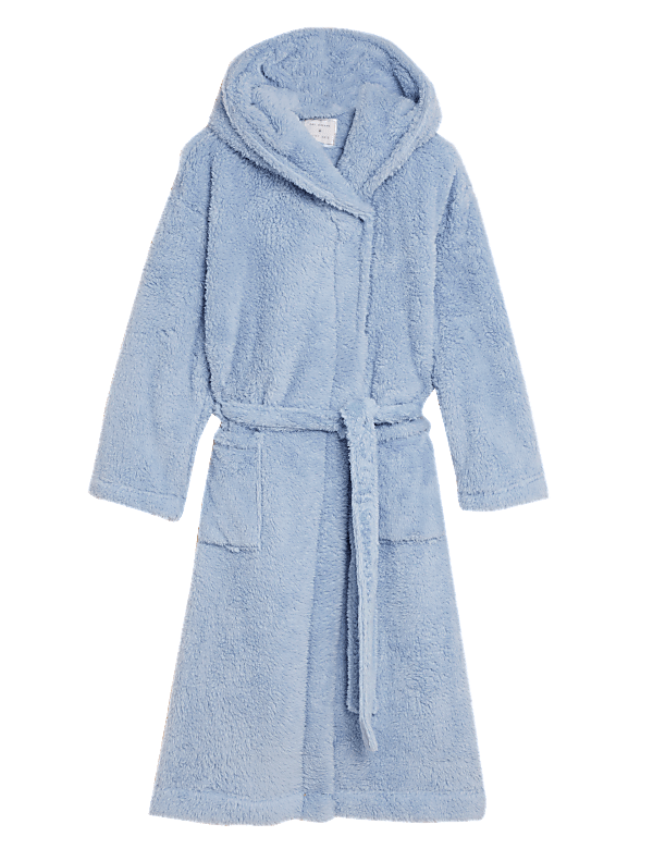 Fleece Hooded Long Dressing Gown