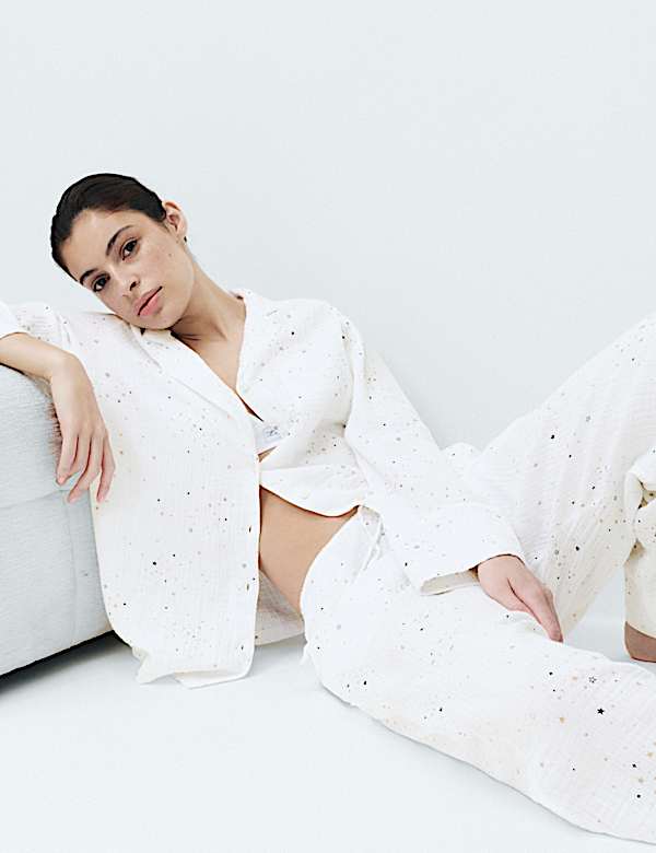 Schlafanzugset aus Musselin mit Cool Comfort&trade; und Reverskragen - AT