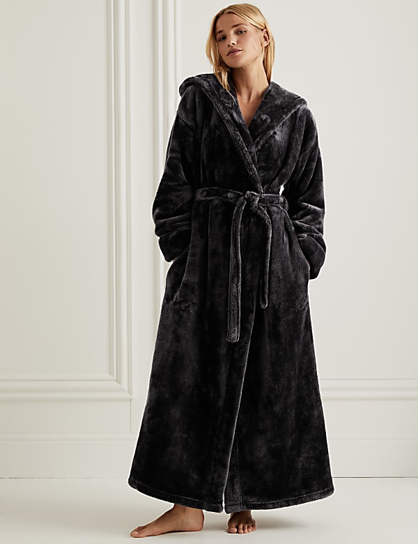 Fleece Hooded Dressing Gown