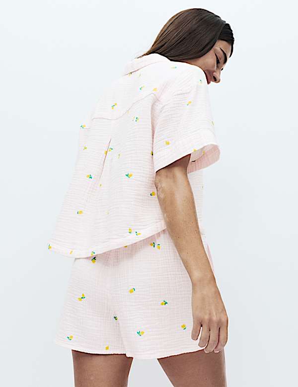 Pure Cotton Muslin Printed Shortie Set - DK