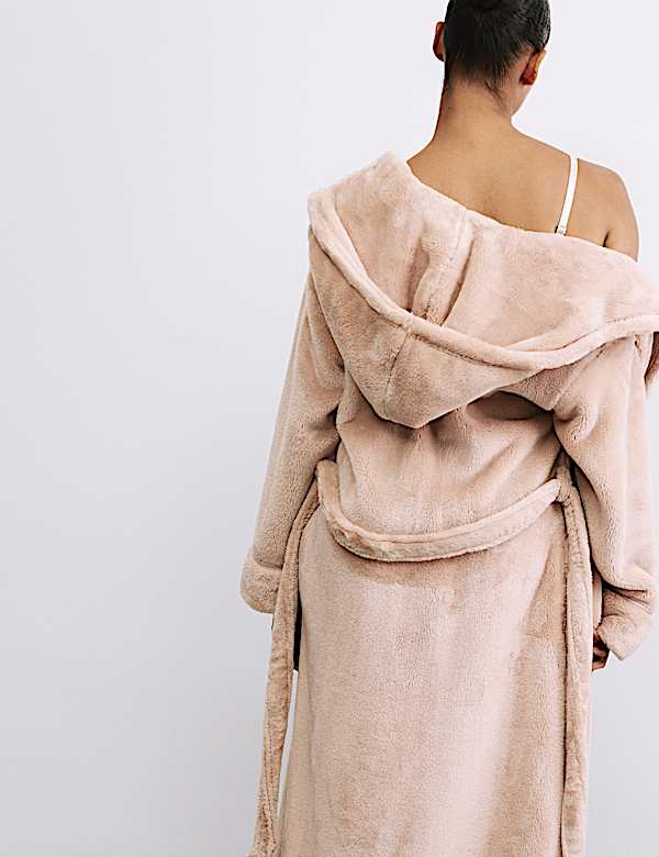 Fleece Hooded Dressing Gown - CH