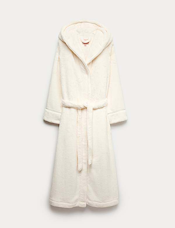 Fleece Hooded Dressing Gown - US