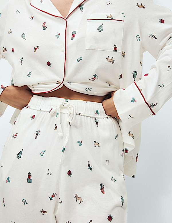 Ensemble pyjama familial 100 % coton modal imprim&eacute; - CH