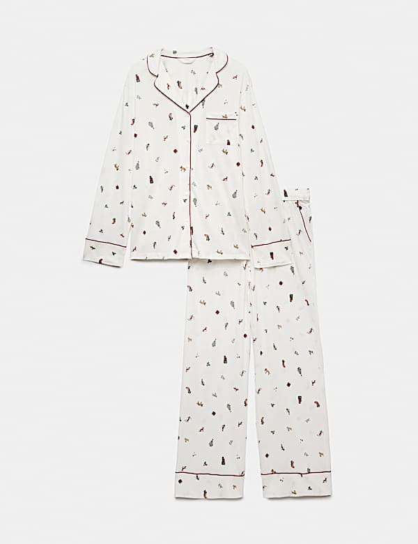 Ensemble pyjama familial 100 % coton modal imprim&eacute; - CH