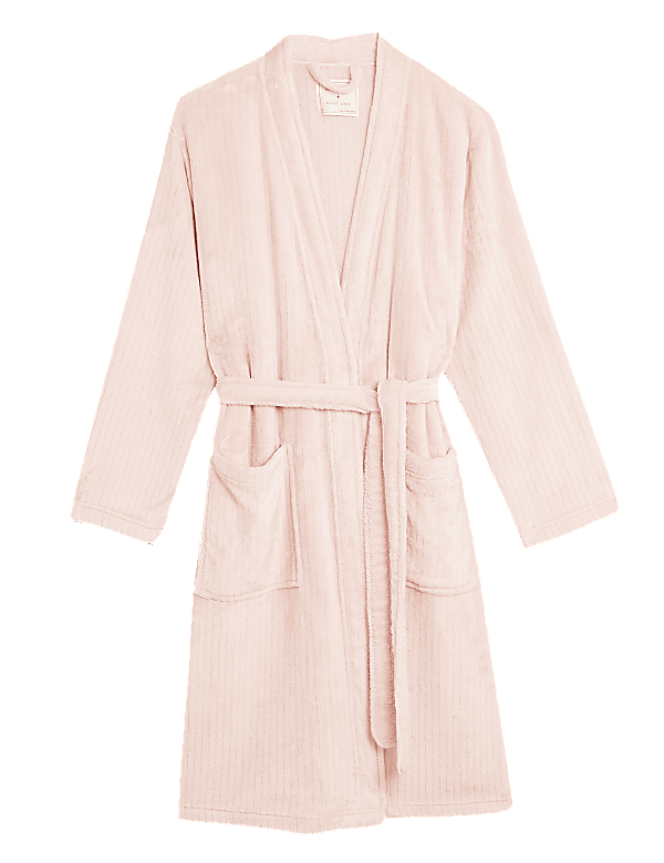 Buy Fleece Ribbed Dressing Gown at Marks Spencer
