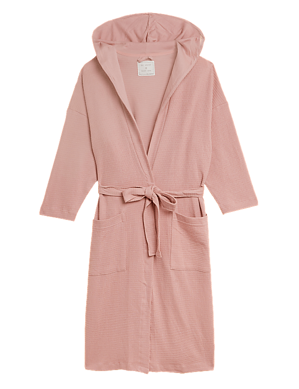 Jersey Waffle Long Dressing Gown