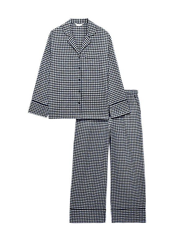 Pure Cotton Gingham Revere Pyjama Set