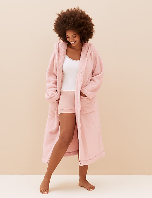 Fleece Hooded Dressing Gown