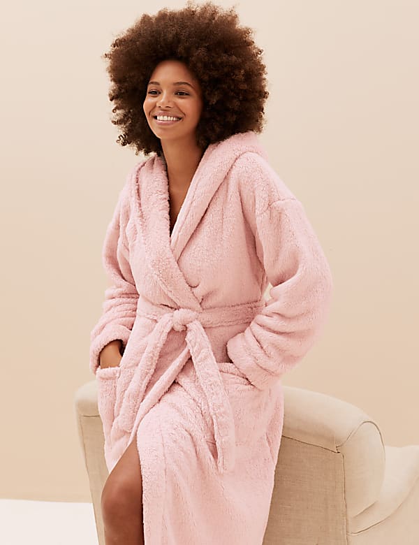 Fleece Hooded Dressing Gown