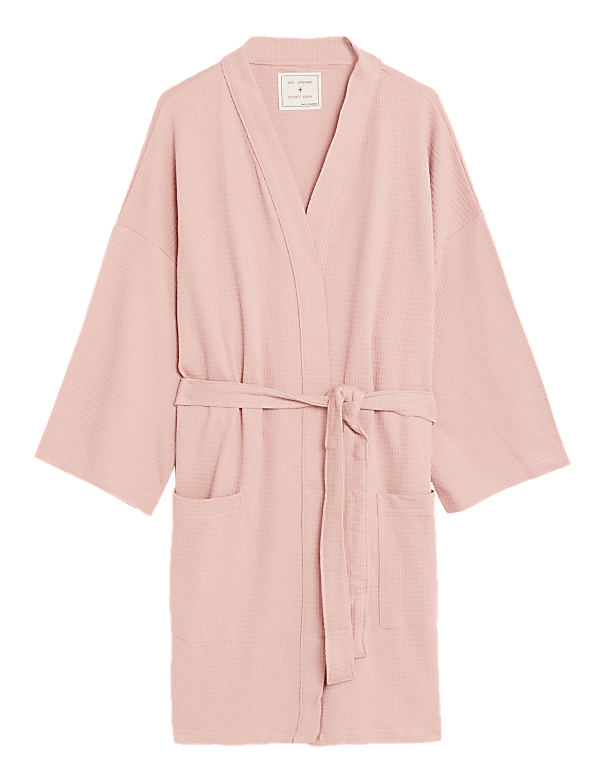 Pure Cotton Waffle Tie Dressing Gown