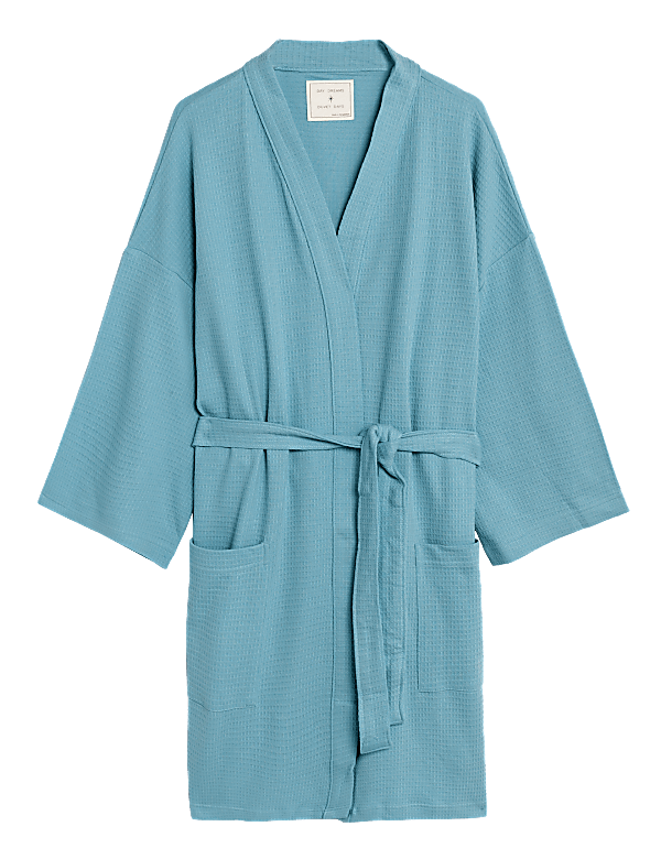 Pure Cotton Waffle Dressing Gown