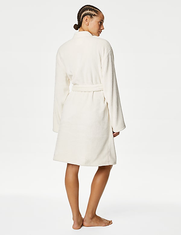 Fleece Ribbed Short Dressing Gown - FR