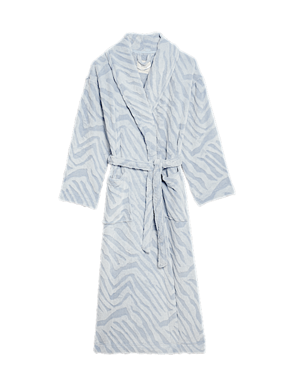 Fleece Animal Print Long Dressing Gown
