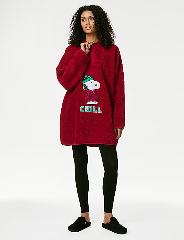 Fleece Snoopy Lounge Hoodie RED Dressing Gowns M S GR