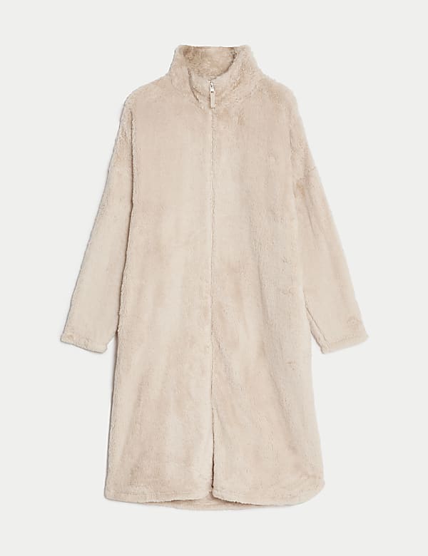 Fleece Zip Through Dressing Gown - CN