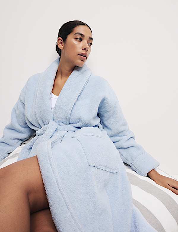 Pure Cotton Towelling Dressing Gown - NO