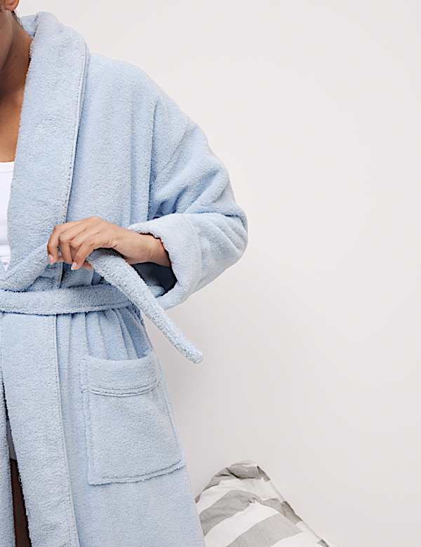 Pure Cotton Towelling Dressing Gown - NO