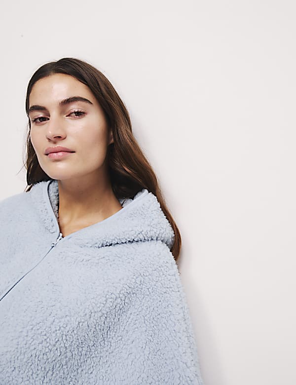 Teddy Fleece Hooded Lounge Cardigan