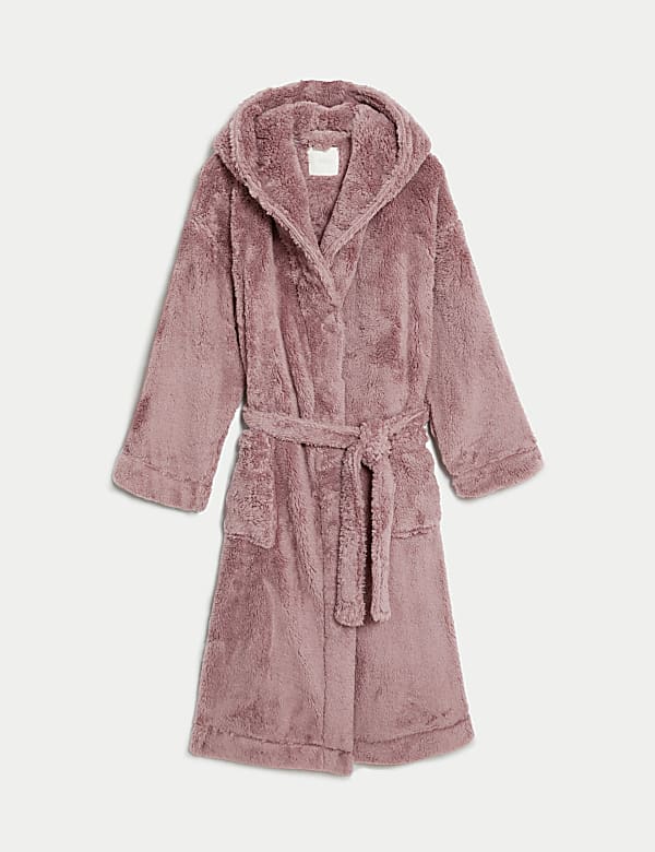Fleece Hooded Dressing Gown - BN