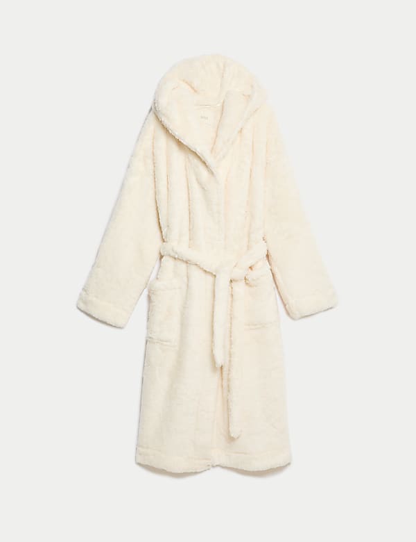 Fleece Hooded Dressing Gown - EE