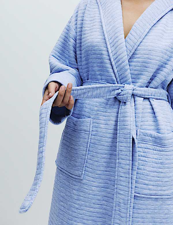 Quilted Hooded Long Dressing Gown