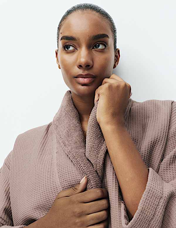 Pure Cotton Waffle Towelling Dressing Gown