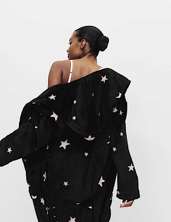 Robe de chambre avec imprimé, effet brillant - LU