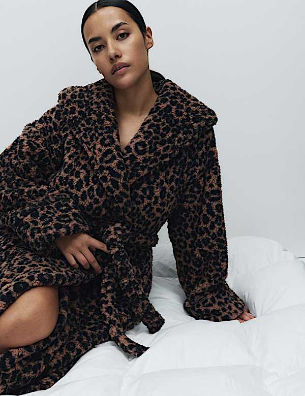 Teddy Borg Leopard Print Dressing Gown - US