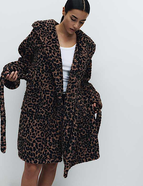 Teddy Borg Leopard Print Dressing Gown - US