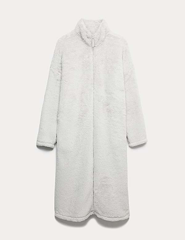 Long Pile Fleece Zipped Dressing Gown - CA