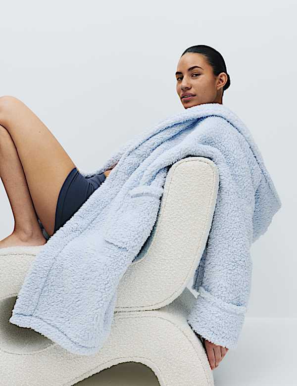 Borg Short Dressing Gown - US