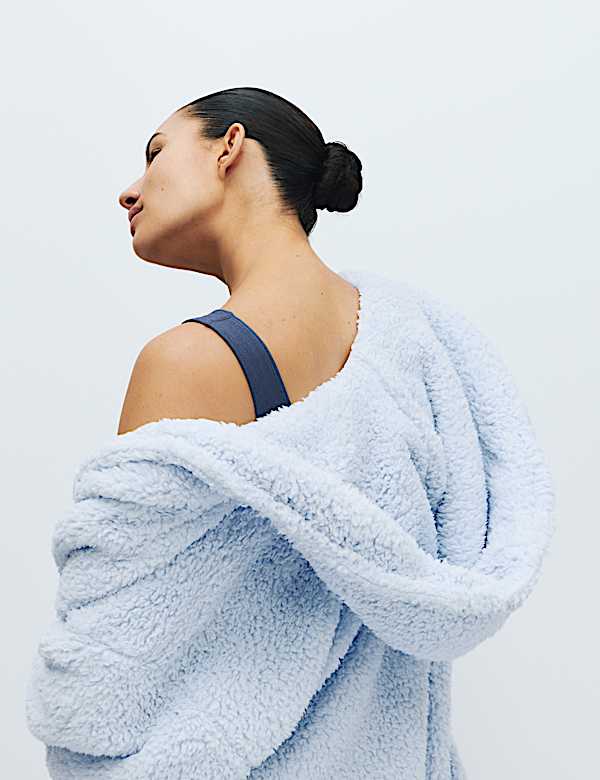 Borg Short Dressing Gown - US