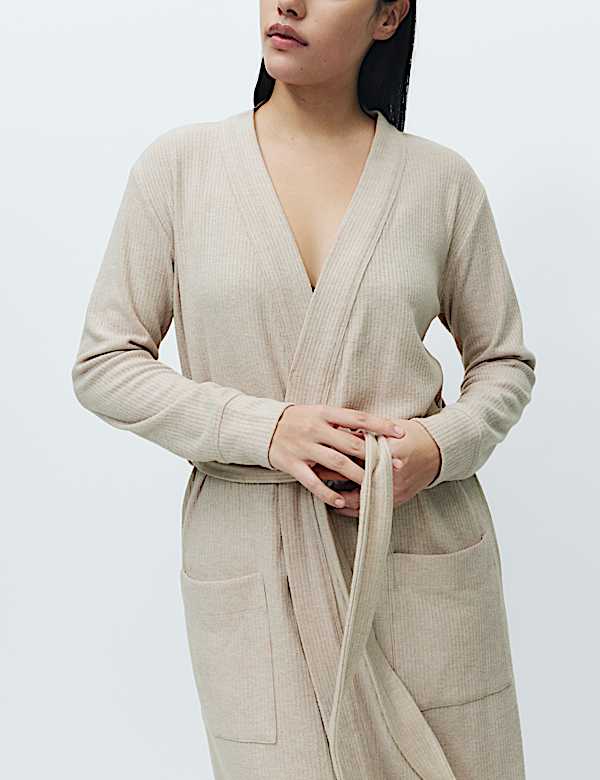 Cosy Ribbed Tie Wrap - BE