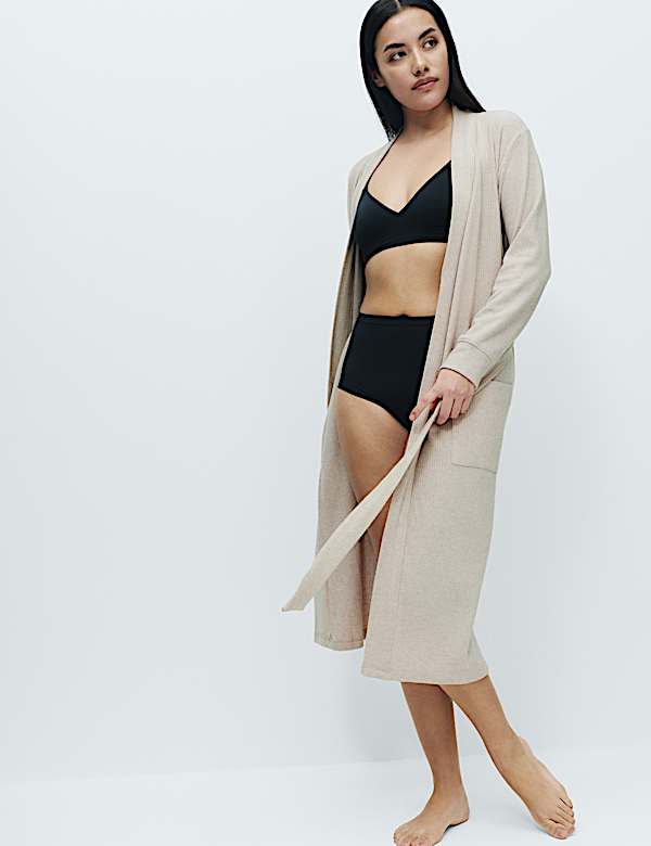 Cosy Ribbed Tie Wrap - BE