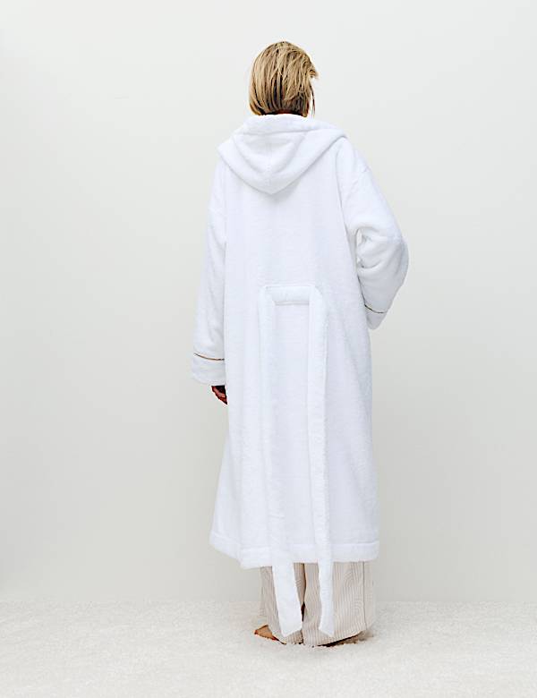 Pure Cotton Towelling Hooded Dressing Gown - MX