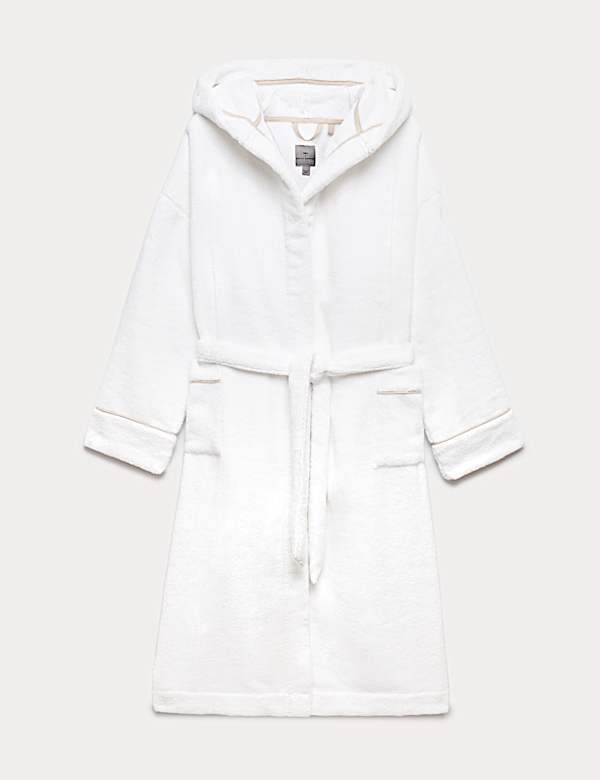 Pure Cotton Towelling Hooded Dressing Gown - MX