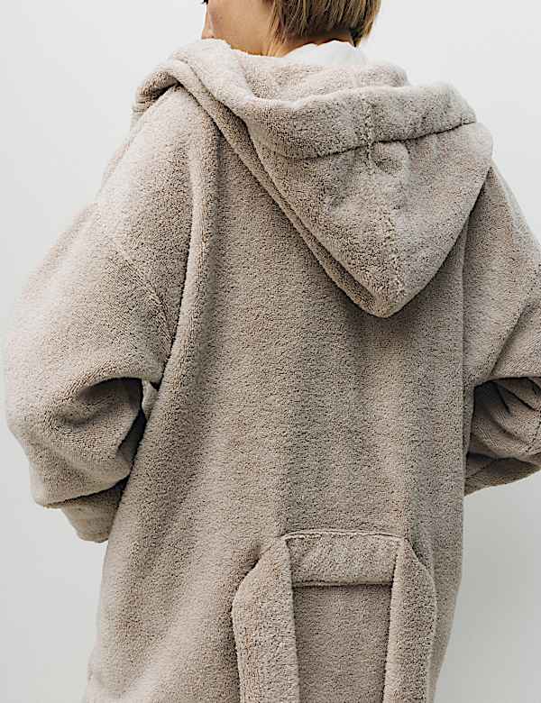 Pure Cotton Towelling Hooded Dressing Gown - SK