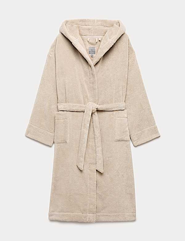 Pure Cotton Towelling Hooded Dressing Gown - SK