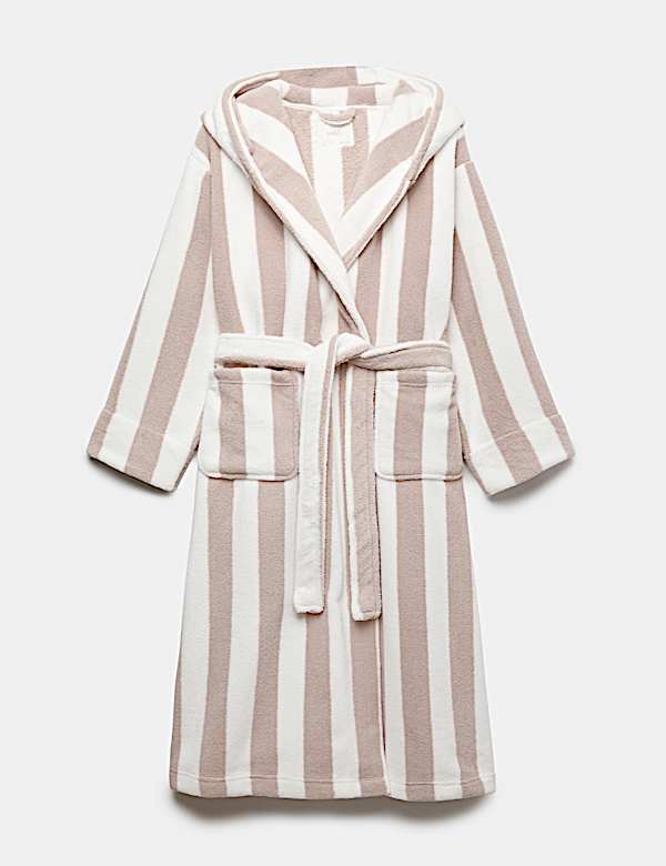 Wide Stripe Hooded Dressing Gown - IS