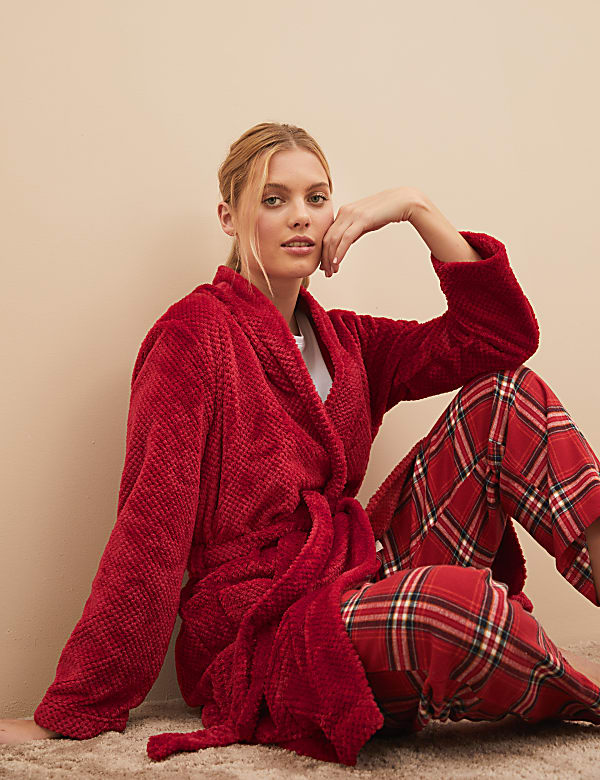 M&s fleece dressing gown online