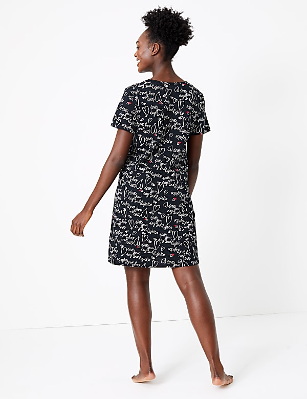 Text Print Short Nightdress