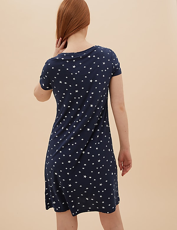 Star Print Short Nightdress